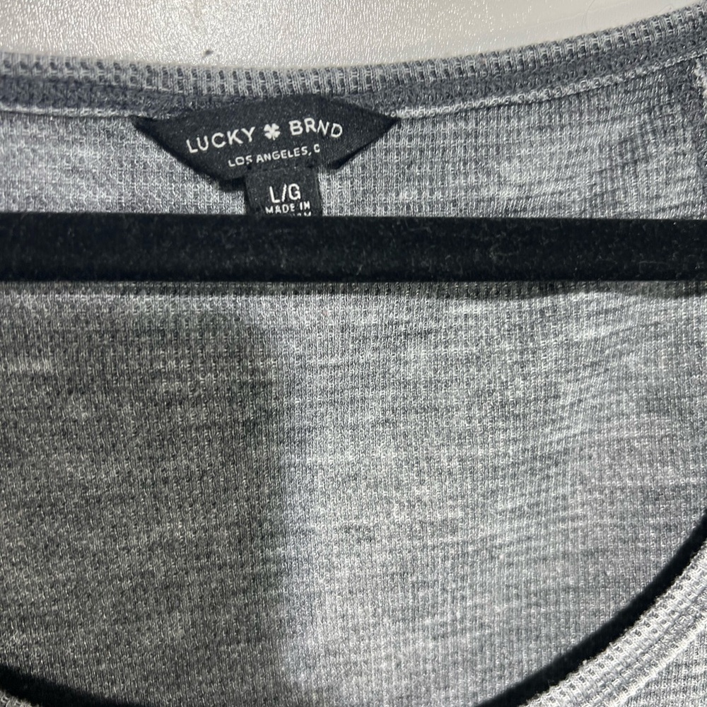 Lucky Brand Exposed Seam Long Sleeve Thermal Sz Large - Picture 10 of 11